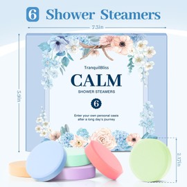 TranquilBliss Shower Steamers 6 Count, Shower Steamers with Natural Ingredients, 6 Different Scents & Individually Wrapped, Christmas and Birthday Good Option for Her, Mom, Friends