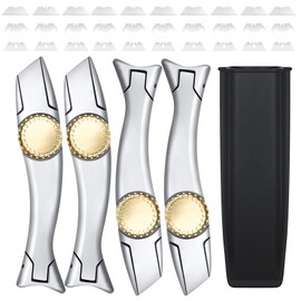 Olutacot 4 Pcs Heavy Duty Shark Knife Carpet Knife with 30 Pcs Replacement Knife Blades Roofing Tools Utility Knives Dolphin Knife Blade Cutter for Indoor Outdoor