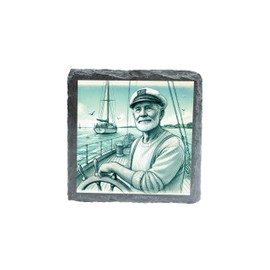 Captain at the Helm Slate Coaster with Nautical Design for Boat Lovers [slco-kf25-4934]