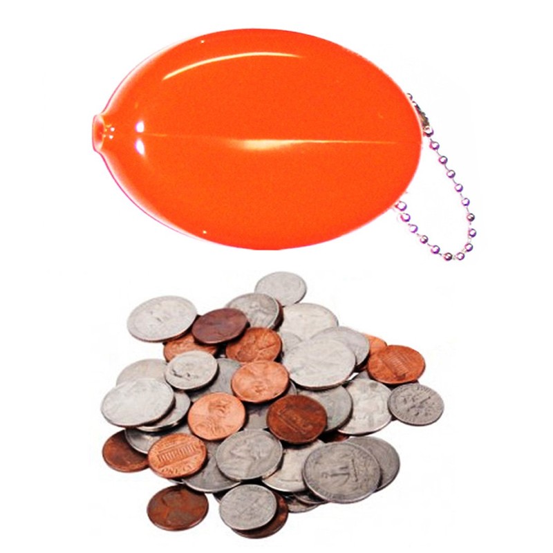 5 Orange Coin Purses Made in USA