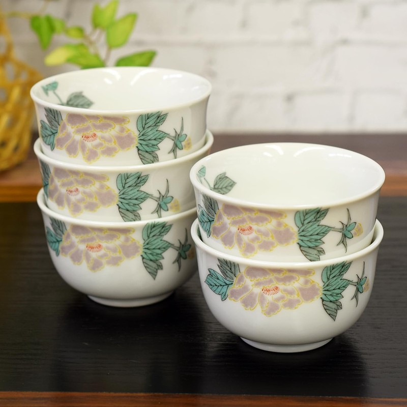 九谷焼 湯呑み 5客セット 小鳥 おしゃれ 湯呑み茶碗 来客用 高級 茶器