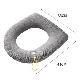 YUANQIAN Thicker Bathroom Toilet Seat Cover Pads - Soft Warmer Toilet Seat Cushion Cover with Handle, Stretchy Washable Fiber Cloth, Easy Installation, Comfortable Toilet Lid Seat Cover, 5 Pack