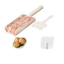 Triple for Making Meatballs, Plastic None-Stick Tool with Cutting Spade, Creative Mold for Sorbet, Rice Balls, Fish Ball Dining Kitchen