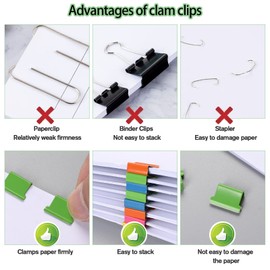 2Pcs Paper Clip Dispenser, Handheld Paper Clam Clip Dispenser with 100 Pcs Paper Clam Clip, 2Pcs Clam Clip Dispenser, Mini Push Stapler, Clam Clip Dispenser for Office School Files Assignments