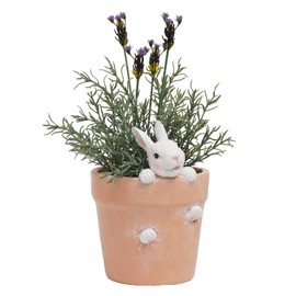 Easter - Spring Flower Pot - Bunny Decor - Easter Decoration - Decorative Garden Pots for Cactus Succulents Planter with Drainage Hole for Home Farmhouse Decor 5.75 x 5 x 7.25 inch Newman House Studio