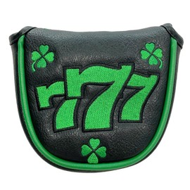 Golf Headcover Putter Cover Pin Fit Scotty Cameron Odyssey Magnetic Closure Clover 777 Lucky Lucky (Black Semicircle)
