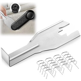 Gulfmew 1 Pcs 76951 Window Handle Removal Tool, 20 Pcs 76980 Car Window Handle Crank Retainer Clip, Car Inside Door Panel Removal Metal Tool Kit, Universal Fit for Most Vehicles
