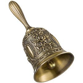 Hand Bell, Call Bell,Butler Bell for School Reception Dinner, Shop,Hotel Servicer,Bar, Kitchen,Restaurants,Church,Pet Feeding and Alarm(Bronze)