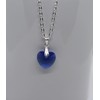 Beautiful Crystal Heart Pendant Jewellery Set (Blue)