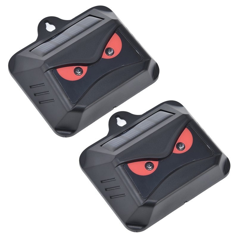 2pcs Animal Repeller Red LED Strobe Lights Waterproof Design Solar