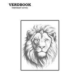 VERDBOOK Waterproof Temporary Tattoos: 2-Sheet Tattoo Kit with Realistic Body Stickers, Semi-Permanent Tattoos for Adults Lasting 7-15 Days – Safe for Men & Women, Mane Silhouette