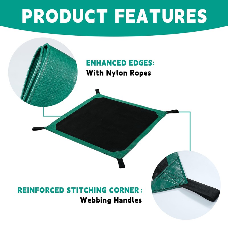 RAINDEWAY 7x7 Feet Leaf Tarp with Handles 10 Mil Waterproof