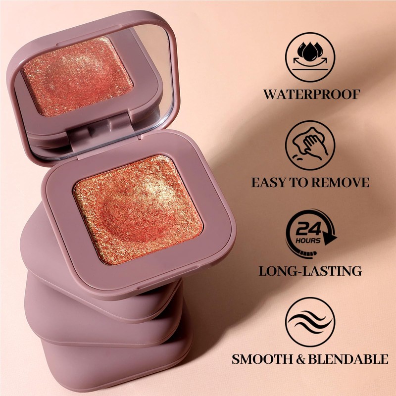 PASNOWFU Green Gold Glitter Chameleon Eyeshadow, Multi-Chrome Color Shift Eye