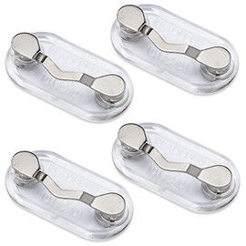 Readerest Magnetic Eyeglass Holders, Name tag, Badge Holder, Sunglasses Holder, ID Badge Holder Stainless Steel (4-Pack), Made in USA, for Men/Women