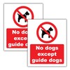 2 Pack - No Dogs Except Guide Dogs, Door Window