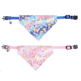 Cat Collars Breakaway with Bandana Bell Japanese Pet Kitten Adjustable for Small Dog Puppies Girl Boy
