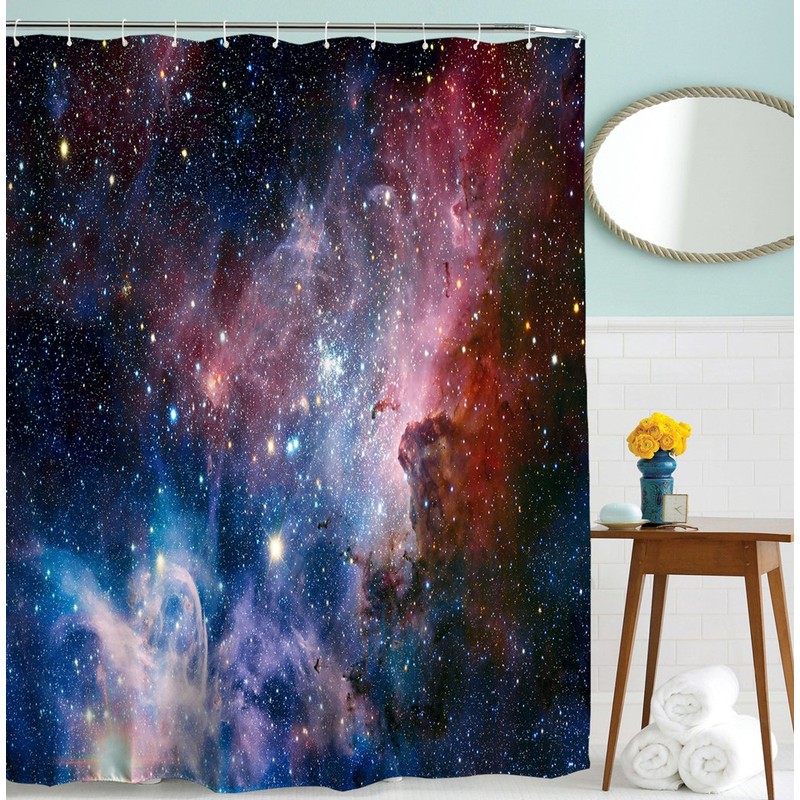 goodbath Galaxy Shower Curtain,Outer Space Universe Nebula Starry Sky Shower