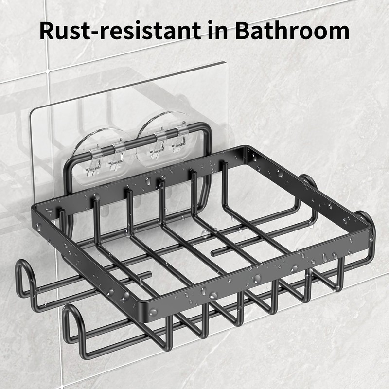 Dobango Bathroom Soap Dish Holder with Hooks, Bar Soap Holder