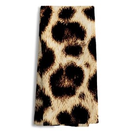 Leopard Print Kitchen Towels Decorative, Cheetah Leopard Print Gifts for Women Hand Tea Towels for Bathroom, Cheetah Bathroom Decor, Animal Lover Gifts Dish Towel Dishcloth, 16x24 Inch