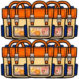 30 PCS Orange Party Favor Bags for Kids, Children Goodie Bags with Stand-up Bottom, Grip Seal Ziploc Bulk Gift Bag, Students Treat Bag, Cute Snack Candy Bags for Birthday, Back to School, Classroom