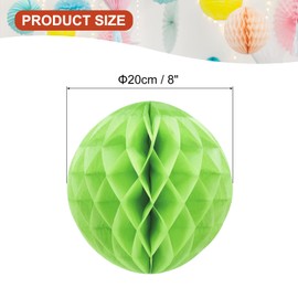 PATIKIL 8" Tissue Paper Pom Poms Flower Balls, 10 Pack Party Hanging Paper Flower Balls Decoration for Birthday Wedding Home Backdrop Decor, Light Green