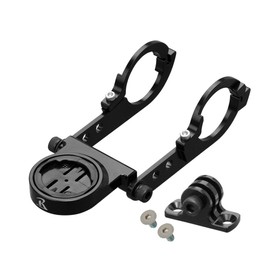 REC-MOUNTS WAH-Narrow19+GP Wahoo ELEMNT Combo Mount (Double Handle Narrow Type, Bottom Adapter Included) for 1.2 inches (31.8 mm) Wafoo Element ROAM Compatible, Black