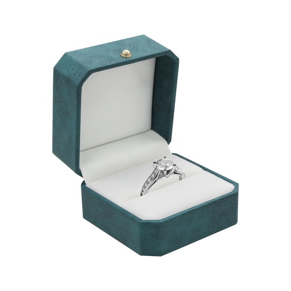 WisePoint Ring Box, PU Leather Ring Boxes, Square Ring Holder