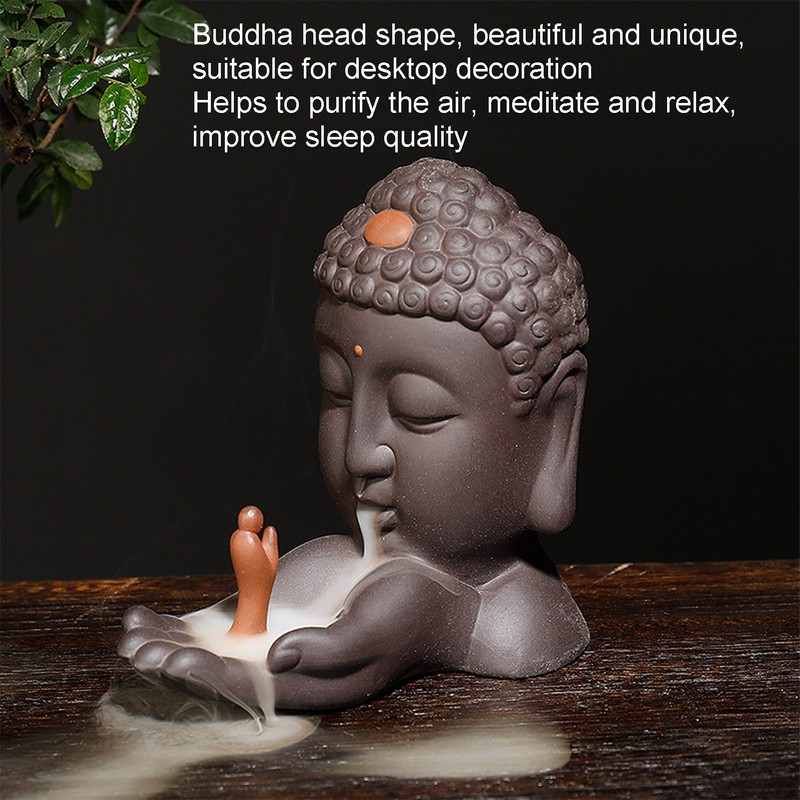 Backflow Incense Burner Ornament Innovative Buddha Incense Holder Artware Meditation