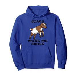 Goats Make Me Smile Cute Farm Animal Pullover Hoodie
