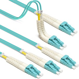 Yunsufiberpro 5-Pack Tighter Bend Radius Multimode Duplex OM3 Fiber Cable 7 Inch / 0.2m (40Gb 10Gb, LC to LC, 50/125 Fiber Optic Cable, Fiber Patch Cable)