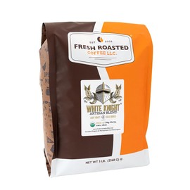 Fresh Roasted Coffee, Organic White Knight | USDA Organic, Kosher | Light Roast 5 lb (80 oz), Whole Bean