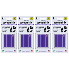 UltraScent Vacuum Stix, Vacuum Deodorizer & Air Freshener Sticks for All Vacuums, Long-Lasting Vacuum Cleaner Deodorizer, Non-Toxic, Made in USA (4-Pack (16 Stix), Spring Blossoms)