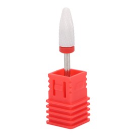 Ceramic Nail Drill Bit, Corn Head Shape, Fine Grinding, 6mm Diameter, 48mm Length, for Carving, Polishing & Cleaning
