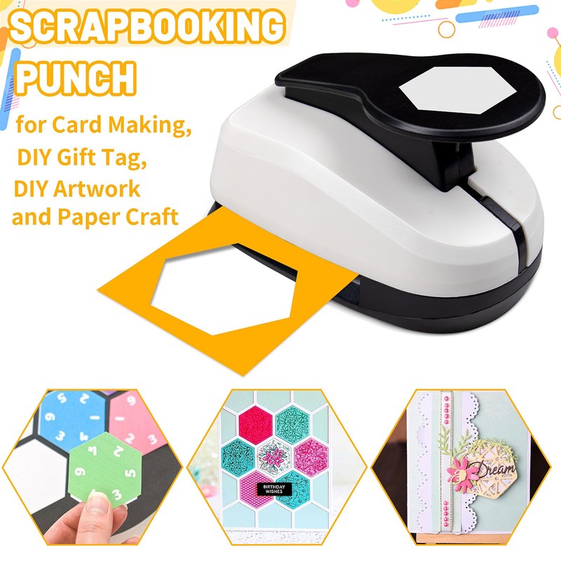 Hexagon Paper Punch, HexagonPunches for Paper Crafts, 1.97 Inch HexagonHole