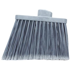 SPARTA Plastic Broom Head, Angled, Flagged for Small Debris Indoor, Outdoor, Home, Restaurant, Lobby, Office, 12 Inches, Gray