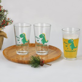 Funny Beer Glass, Don't Be a Cuntasaurus Beer Pint Glass, Funny Gift for Men, Women, Friends, Coworkers, Gift Idea for Birthday, White Elephant Party, Christmas