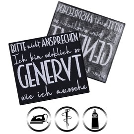 Funny iron-on patch "Bitte nicht ansprechen - Ich bin wirklich so annoyed wie ich aussehe" humour iron-on / iron-on transfers | gift for colleague/girlfriend | 90 x 80 mm