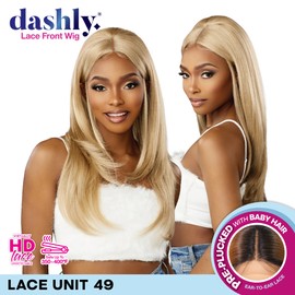 Sensationnel Dashly Lace Front Wig - Unit 49 Pre Teased Pouf Style Laceparting Ear to Ear Synthetic (PLATINUMBLONDE)
