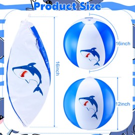 Vertintong 12 Inch Inflatable Shark Beach Balls for Kids Shark Birthday Party Favor Decorations Pool Toy PVC Beach Ball(6 Pcs)
