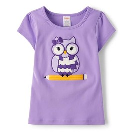 Gymboree,and Toddler Embroidered Graphic Short Sleeve T-Shirts,Purple Own,2T