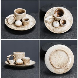 4 in 1 Ceramic Incense Burner Holder with Handle for Burning Sage, Palo Santo Stick, Joss Sticks, Candle in Your New House, Office, Yoga, Meditation Room