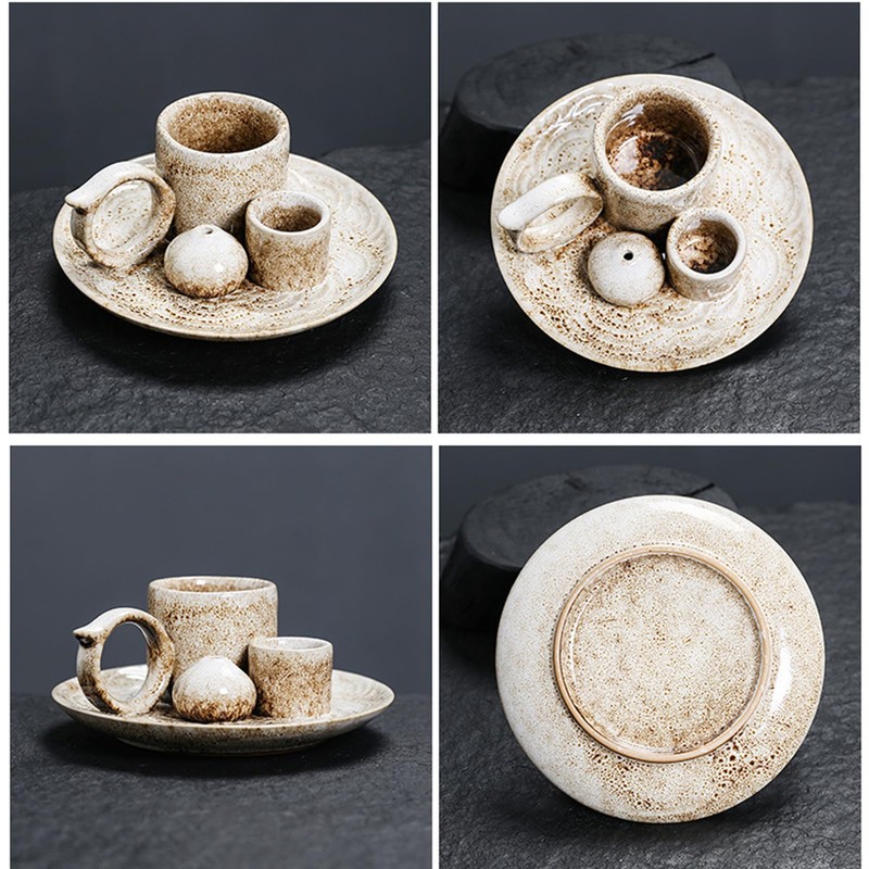 4 in 1 Ceramic Incense Burner Holder with Handle for