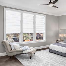 CHICOLOGY Zebra Blinds, Roller Window Shades, Blinds for Windows, Roller Shades for Windows, Window Shades for Home, Window Shades, Pull Down Shades for Windows, 28" W X 72" H, Basic Arctic