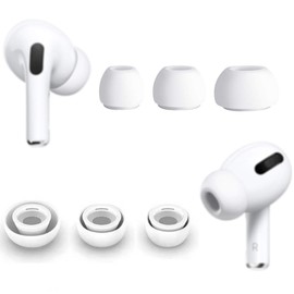 ALXCD 3 Pairs Ear Tips Compatible with AirPods Pro & 2nd Gen Earbuds, Silicon Earbud Tips Eargel Replacement, Perfect Compatible with AirPods Pro [White S/M/L Size]