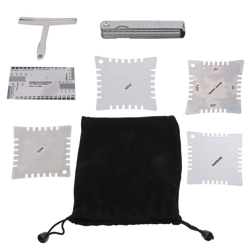 Guitar Measuring Set String Distance Height Radian Ruler Stainless Steel