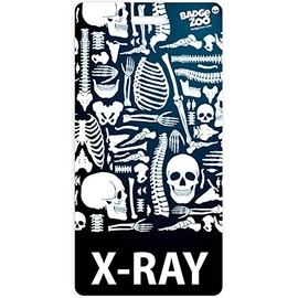X-Ray Badge Buddy - Black - Skeleton Themed - Radiology Vertical Badge Id Card - by BadgeZoo