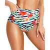 Tempt Me Women's Floral High Waisted Bikini Bottom Full Coverage