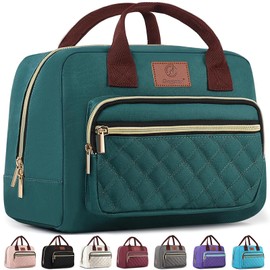 Genteen Lunch Box for Women,Insulated Adult LunchBox for Women,Reusable Cute Lunch Bags for Work,High Capacity Cooler BagTote for Work Girls Office Picnic School-Lake Green