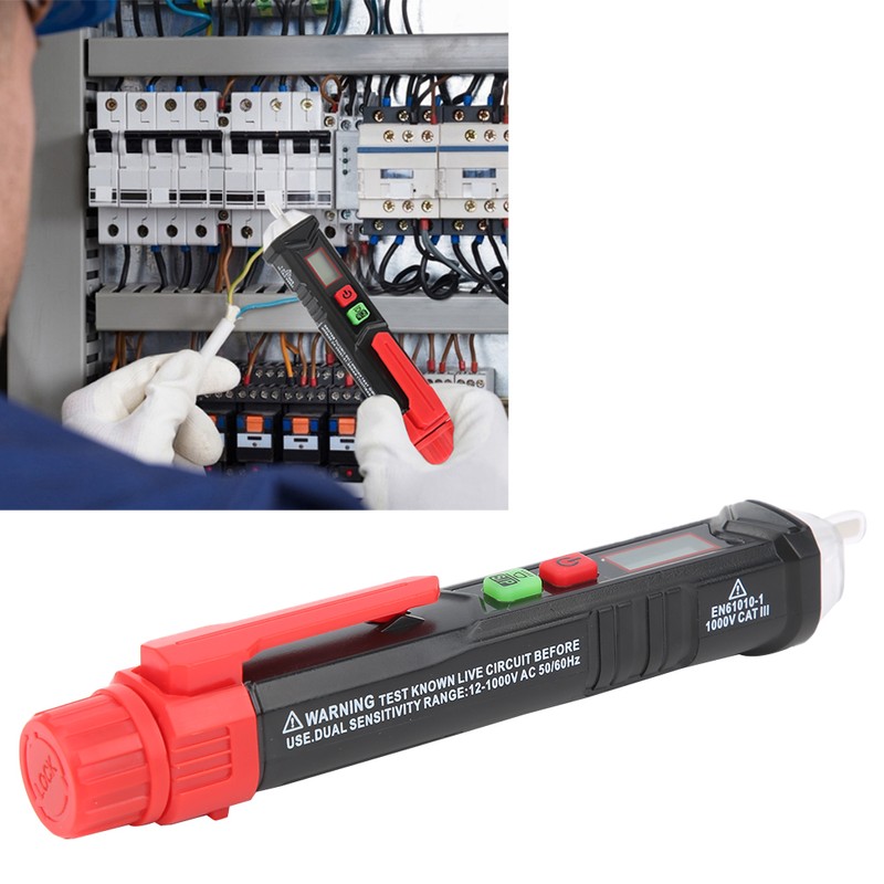HT100P HandHeld NonContact Intelligent Test Pen Voltage Detector with Flashlight