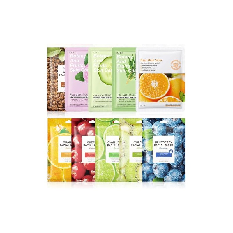 19pcs MASCARILLAS SURTIDAS NEW Hidratantes,Collagen Mask,Reparan La Piel Seca Antiedad